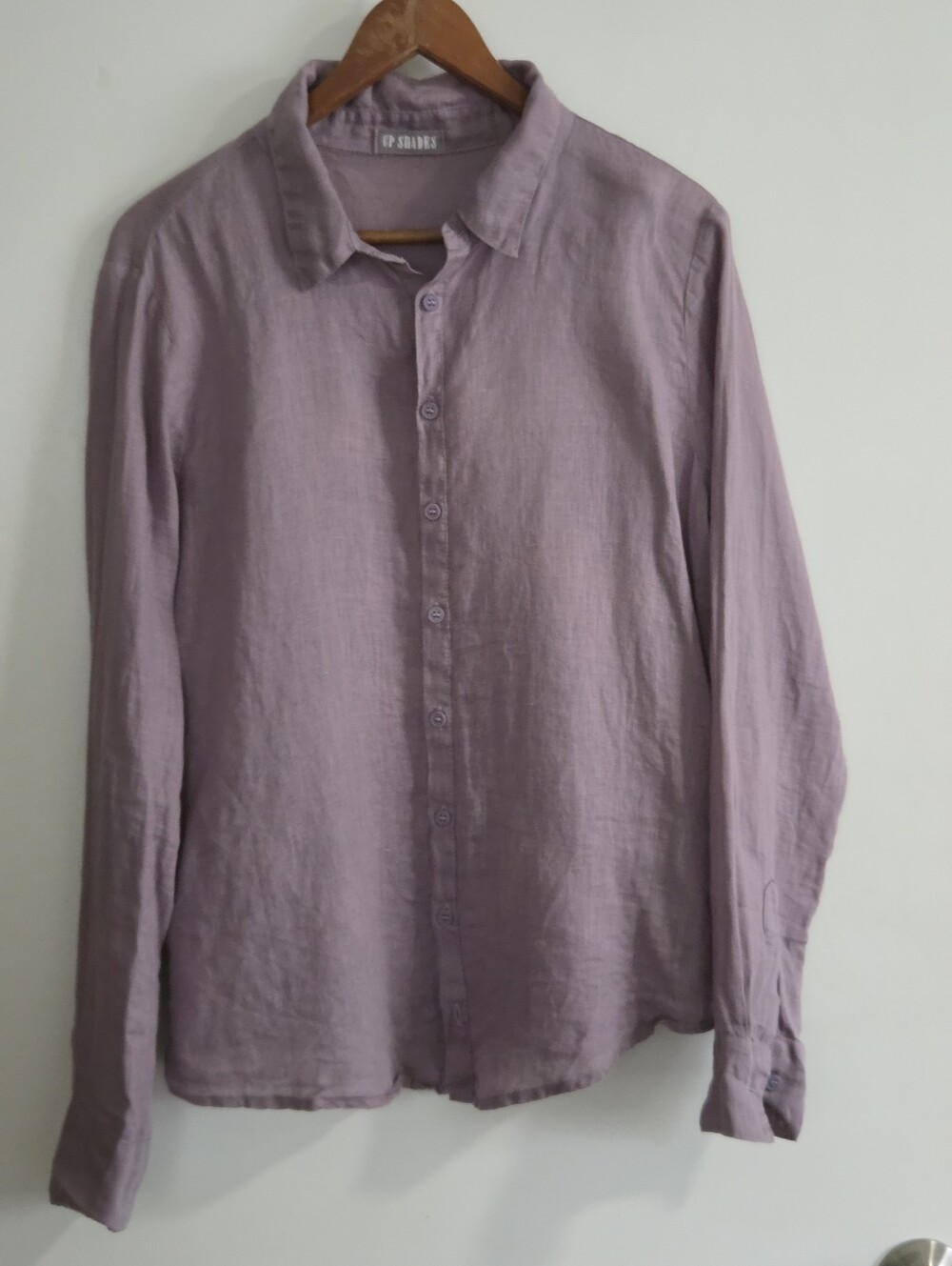 cp shades 100% Linen Shirt Lavender Button Down Size Medium